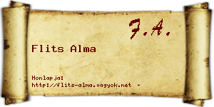 Flits Alma névjegykártya